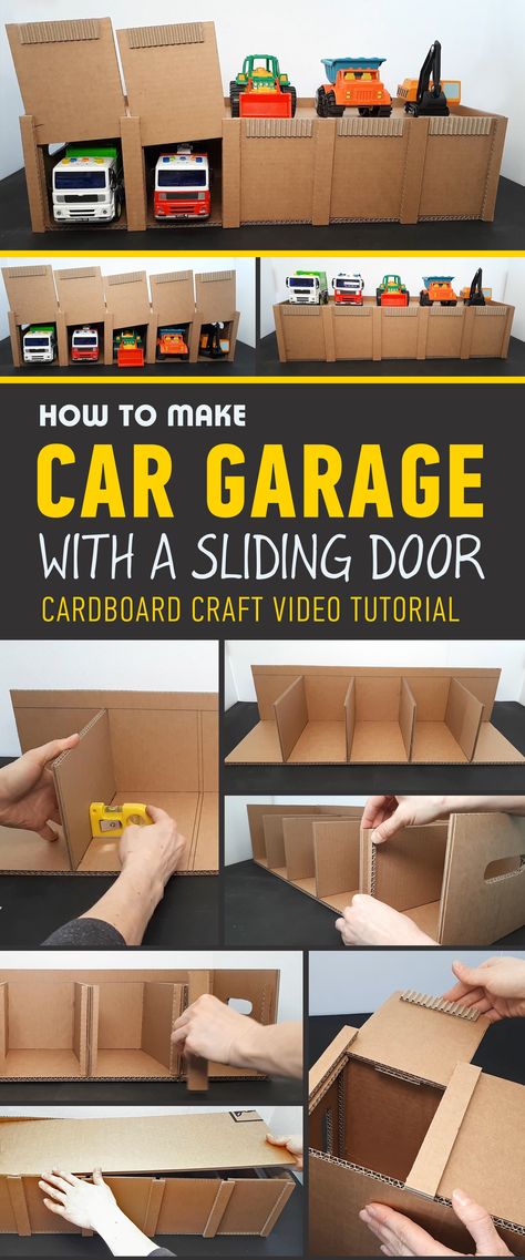 Cardboard Toy Car Garage DIY  VIDEO TUTORIAL  https://youtu.be/r5dyE7MayQo PDF PATTERN: https://www.etsy.com/ca/listing/596299954/printable-pdf-cardboard-toy-car-garage?ref=shop_home_active_1 Cardboard Cars, Kids Garage, Diy Toys Car, Cardboard Ideas, Diy Karton, Diy Cardboard Toys, Toy Car Garage, Mainan Diy, Garage Diy