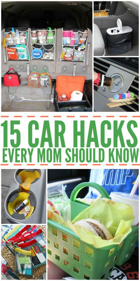 15 Clever Ideas to Organize the Car Car Organization Kids, Cleaning And Organization, Car Packing, Car Life Hacks, Crazy House, Beach Packing, Car Organization, Mom Car, Road Trip With Kids