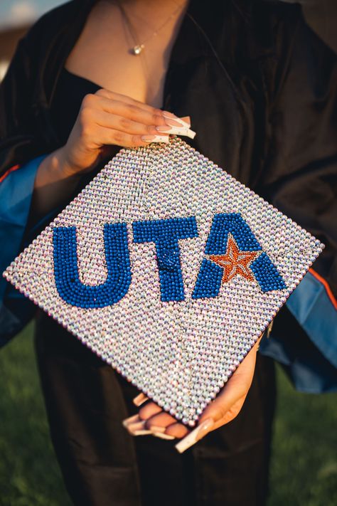 Graduation, Cap Inspo, Grad Inspo, UTA, University of UTA, Class of 2023, Grad, Grad Pics, Graduation, College Graduation, College University, Instagram, Etsy, Pinterest Feed, Grad Photos, Bachelor Degree, Blinged, Bedazzled Cap, Bling Cap, Graduation Inspo Bedazzled Grad Cap, Bling Graduation Cap, Bedazzled Graduation Cap, Logo School, Custom Graduation Caps, Cap Graduation, Graduation College, College Graduation Photos, Grad Cap Designs