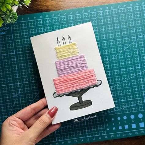 Thread birthday card🫶🏻💕 DM to order! Shipping worldwide🌍 Tag me if you recreate! . . . . . . . #cardmaking #cardidea #birthdaycardideas #artist #instadaily #valentinesday #easycrafts #craftideas #easycard #craft #diycard #diyart #diy #foryoupage #fyp #explore #couplecards #threadcard #threadart . [ Card idea, Easy card idea, Birthday card idea , Thread art ] Easy Bday Cards Diy, Idea Birthday, Bday Cards, Thread Art, Handmade Ideas, Card Tutorial, Diy Birthday, Simple Cards, Diy Cards