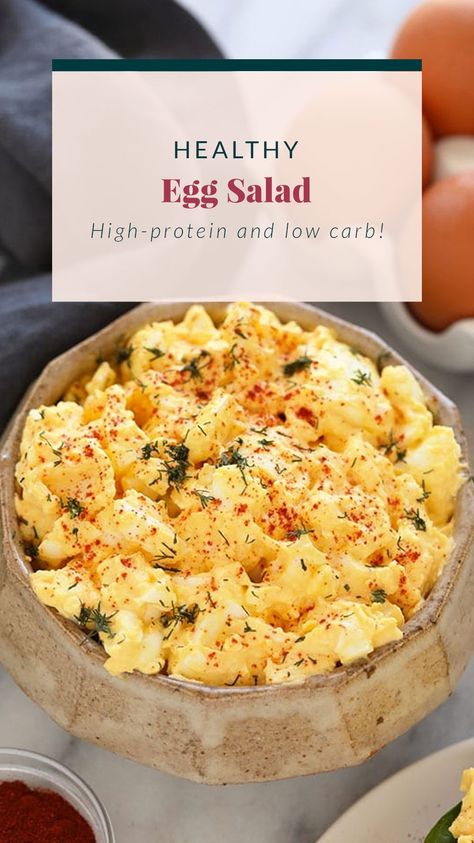 Egg Salad With Avocado, Healthy Egg Salad Recipe, Creative Egg Recipes, Egg Salad Recipe Healthy, Deviled Egg Salad, Healthy Egg Salad, Egg Lunch, Healthy Egg Recipes, Salad With Avocado