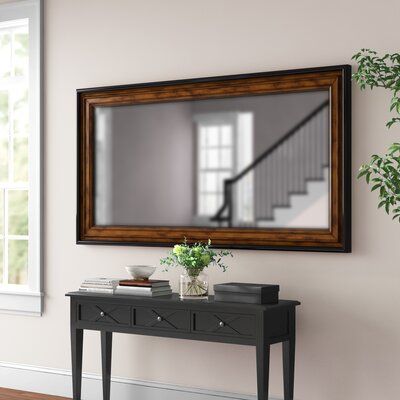 Use a double vanity wall mirror to make a bold statement in any space. This bronze and black demands attention with its large wooden frame and naturally distressed stunning design. Size: 73.25" H x 38.25" W Rectangle Mirror Wall Decor Living Room, Mirrors Ideas, Wall Mirror Decor Living Room, Room Mirrors, Mirror Decor Living Room, Horizontal Mirrors, Room Mirror, Mirror Wall Living Room, Vanity Wall Mirror