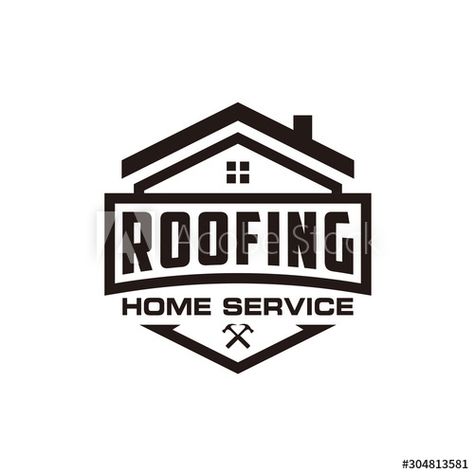 Service Logo Design, Roofing Logo, Minimal Flat, Service Logo, Unique Business, Logo Mark, Logo Concept, Business Logo Design, Logo Design Inspiration