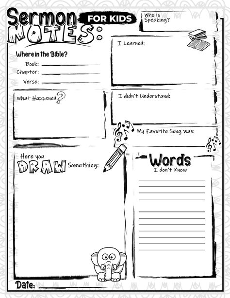 New Testament Printables For Kids, Prayer Worksheets For Kids, Sermon Notes Template Free Printable, Christian Activities For Kids, Kids Sermon Notes Free Printable, Children And Youth Goal Sheet, Sermon Notes For Kids, Sermon Notes Template, Free Sermons