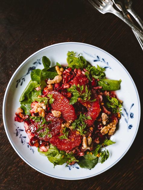 Cranberry and Grapefruit Salad Recipe | Saveur Grapefruit Recipes, Grapefruit Salad, Cranberry Relish, Green Salad Recipes, Winter Salad, Braised Chicken, Chicken Quesadillas, Chicken Stuffed Peppers, Holiday Cooking