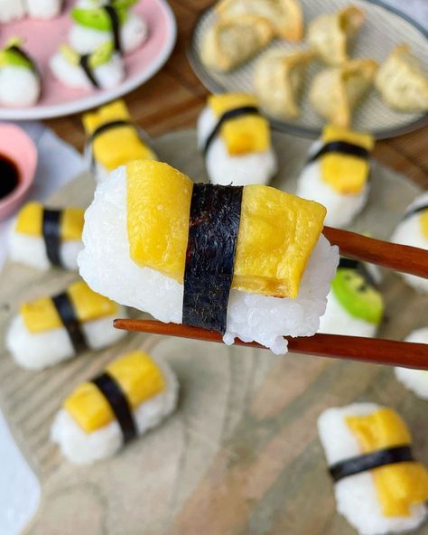 Tamago Sushi Tamago Sushi, Vegan Omelette, Rice Wine Vinegar, Rice Wine, Sticky Rice, Food Writing, Japanese Food, How To Use, To Create