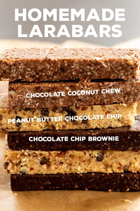 Peanut Butter Larabar Recipes, Laura Bars Homemade, Diy Larabar Recipe, Homemade Power Bars, Diy That's It Bars, Lara Bars Homemade, Homemade Macro Bars, Diy Snack Bars Healthy, Larabar Copycat Recipe