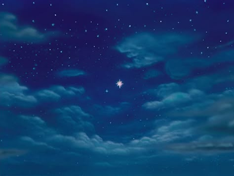 Peter Pan (1953) Peter Pan Stars, Peter Pan Wallpaper, Peter Pan 1953, Peter Pan Neverland, Second Star To The Right, Night Scenes, Peter Pan Disney, Images Disney, Film Disney