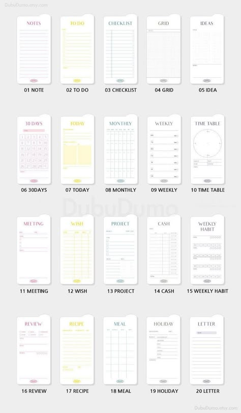 Index Sticky Notes, To Do Checklist, Note Pad Design, Cute School Stationary, Memo Notepad, Time Table, School Scrapbook, Korean Stationery, Bullet Journal Notebook