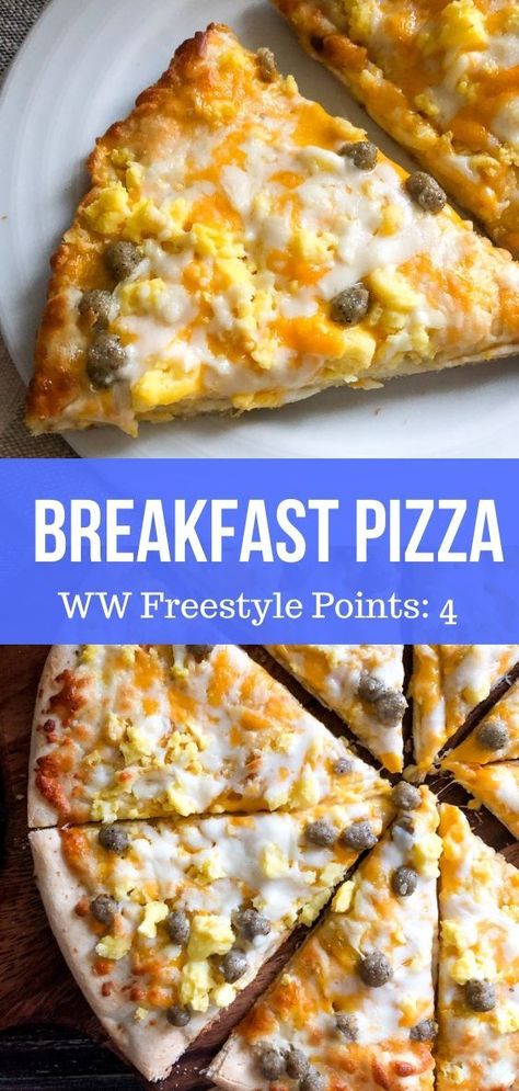 Pizza Crescent Roll, Breakfast Pizza Crescent Roll, Pizza Eggs, 2 Ingredient Dough, Breakfast Pizza Recipe, Weight Watchers Breakfast, Pizza Crust Recipe, Cheese Sausage, Breakfast Pizza