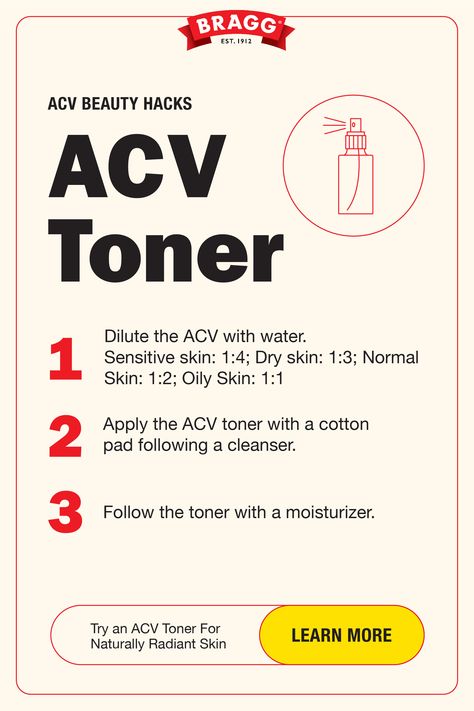 Acv For Skin, Acv Toner, Apple Cider Vinegar Toner, Apple Cider Vinegar For Skin, Castor Oil Benefits, Skin Care Toner Products, Clearer Skin, Beauty Remedies, Diy Skincare