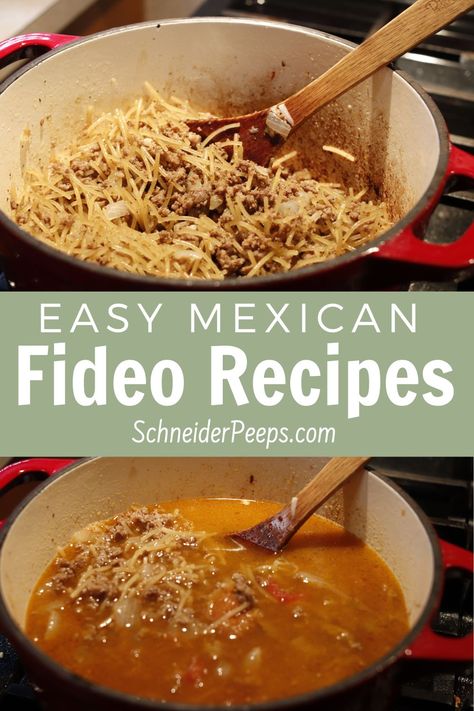 Fideo Loco Recipe Ground Beef, Fideo Recipe Mexican Easy, Easy Fideo Recipe Simple, Fideo Recipe Mexican With Chicken, Fideo With Ground Beef Recipes, Fideo Loco Recipe Mexican, Fideo Recipe Mexican With Ground Beef And Potatoes, Mexican Fideo Recipe, Fideo Recipe Mexican With Ground Beef