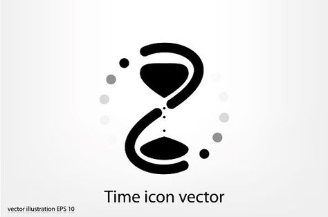 Time icon vector by 007NATALIIA on @creativemarket Symbol For Time, Time Logo Design, Sand Vector, Flow Concept, Shadow Circle, Time Symbol, Basic Shapes Design, Hourglass Logo, Time Logo