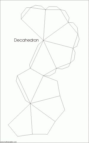 Net decahedron Diamond Template, Origami Shapes, Paper Diamond, Boxes Diy, Geometric Origami, 3d Paper Art, Concrete Crafts, 3d Shape, Diy Origami