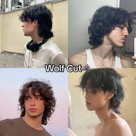 Wolf cut men’s haircut Wolf Cut Men, Long Curly Hair Men, S Haircut, Men With Long Hair, Men Haircut Curly Hair, Wavy Hair Men, Mens Hairstyles Thick Hair, Haircut Long, Hair Inspiration Short