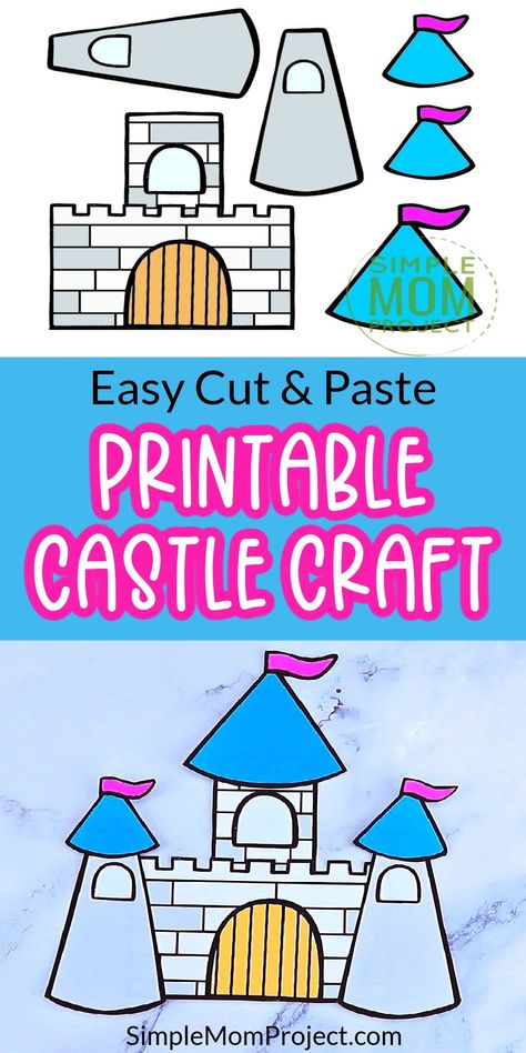 Castle Template, Castle Printable, Simple Mom Project, Fantasy Camp, Kingdom Vbs, Letter D Crafts, Fairy Tales Preschool, Dragon Craft, Paper Castle