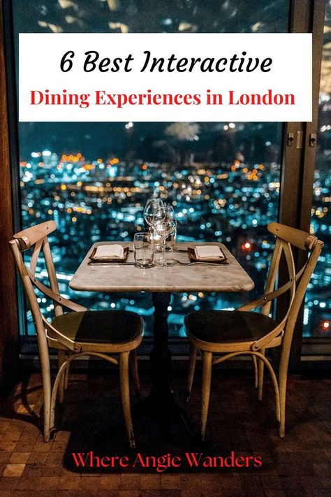 picture of two chairs and a table against a window with a night view of London London Dinner, Windsor London, Bucket List Holidays, Animal Experiences, Visiting England, Travel England, Things To Do In London, Dine In, London Restaurants