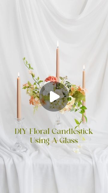 Ling's Moment | Artificial Floral & Wedding Decor on Instagram: "Turn any glass into a candlestick with this DIY floral arrangement. It's the perfect base for these abundant Garden Blush florals 💖 

#lingsmoment #diywedding #floralarrangement #candlestick #gardenblush #weddingdecor #weddingdetails #weddingideas #weddinginspo #floralDIY #neutraldecor #fauxflowers #wedding2024 #texturaldelight" Abundant Garden, Candlestick Arrangements, Floral Wedding Decor, Floral Wedding Decorations, Floral Arrangements Diy, Neutral Decor, Floral Arrangement, Faux Flowers, Diy Wedding