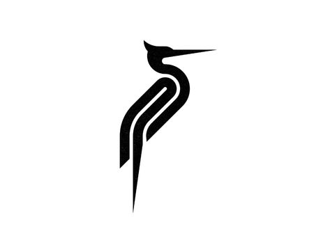 Heron Linocut, Heron Logo, Bird Logo Design Inspiration, Shark Icon, Bird Logo Design, Beach Icon, Bird Graphic, Bird Logo, Bird Logos