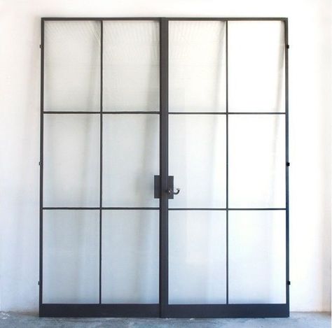 Above: Custom steel frame doors from the Atelier Domingue Architectural Metalcrafts line. Steel Frame Doors, Steel Doors And Windows, Metal Windows, Steel Windows, Cow Painting, French Doors Interior, Window Frames, Interior Barn Doors, Iron Doors