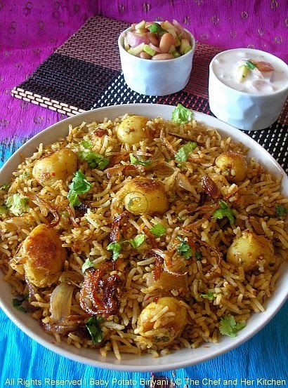 I always buy a pack of baby potatoes as I am really fond of those cute looking small potatoes.They are very versatile and I prefer them o... Potato Biryani, Baby Potato, Small Potatoes, Potato Rice, Cooked Rice, Curry Dishes, Pakistani Food, Desi Food, India Food