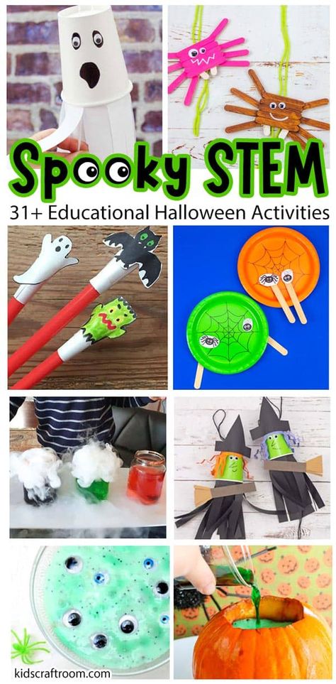 October Educational Activities, October School Crafts, Halloween School Age Activities, Educational Halloween Crafts, October Stem Activities Preschool, Halloween Activity Ideas For Kids, October Stem Challenges, Fun Halloween Stem Activities, Halloween 3rd Grade Craft