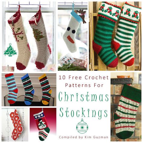 Christmas Stocking Patterns, Christmas Stocking Pattern Free, Knitted Christmas Stocking Patterns, Stocking Pattern Free, Stocking Patterns, Crochet Santa Hat, Crochet Christmas Stocking Pattern, Start Crocheting, Christmas Crochet Patterns Free