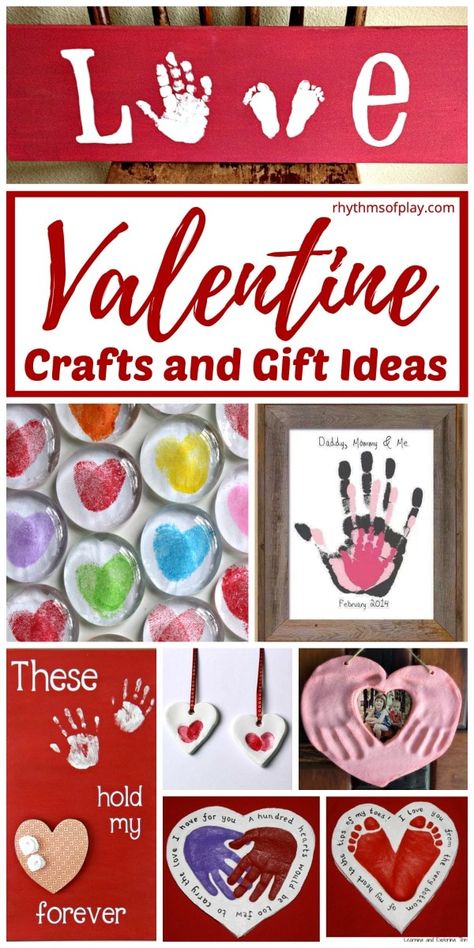 Gifts For Parents From Kids, Thumbprint Crafts, Diy Gifts For Girlfriend, Keepsake Crafts, Gifts For Parents, Keepsake Gifts, Preschool Valentines, Toddler Valentines, Valentine Crafts For Kids