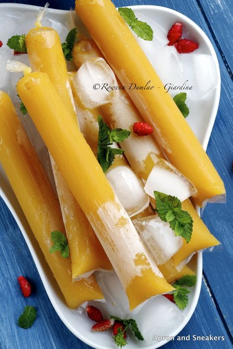 Apron and Sneakers - Cooking & Traveling in Italy and Beyond: Mango Ice Candy: Philippine Ice Pop Mango Ice Candy, Philippine Food, Traveling In Italy, Pinoy Recipes, Ice Candy, Filipino Foods, Filipino Desserts, Ice Pop, Mango Recipes