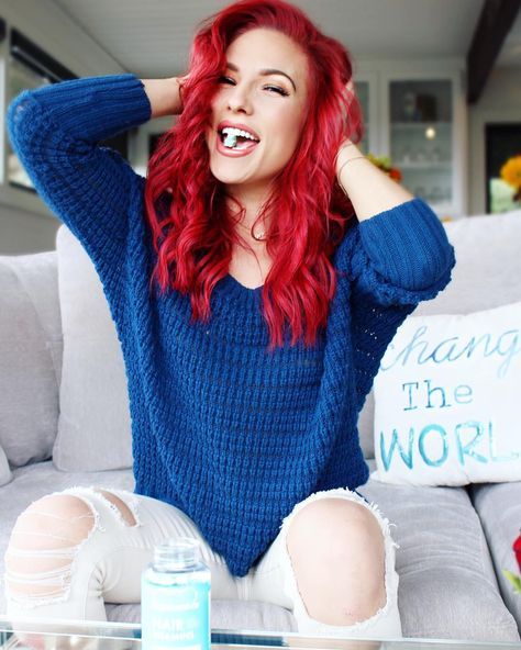 undefined Sharna Burgess Hair, Bright Red Hair Color, Sharna Burgess, Dyed Red Hair, Bright Red Hair, Red Hair Color, Dancing With The Stars, Beauty Inspiration, Colorful Fashion