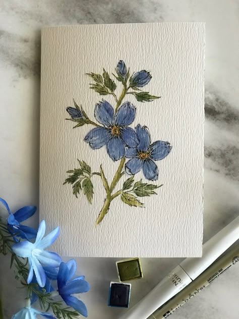 This Paper, Stationery & Cards item by CuratedonKew has 24 favorites from Etsy shoppers. Ships from Thousand Oaks, CA. Listed on Jul 3, 2024 Cute Watercolor Cards, Drawing Card Ideas, Pretty Watercolor Paintings, Diy Cards For Him, Blue Flowers Drawing, Floral Cards Handmade, Watercolor Cards Diy, Watercolor Pen Art, Watercolor Art Flowers