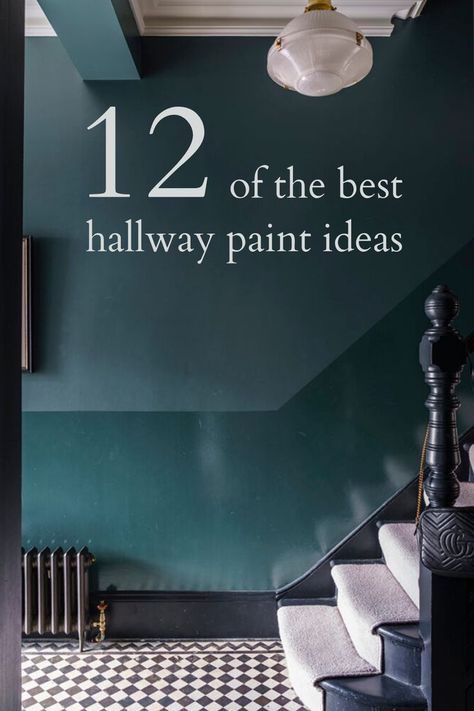 colour block painted hallway Stairway Paint Ideas, Entryway Color Ideas, Small Staircase Ideas, Hallway Paint Ideas, Hallway And Stairs Ideas, Small Hallway Decorating, Hallway Wall Colors, Entryway Colors, Entryway Paint