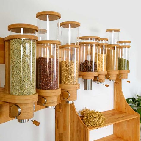 Low-Impact Living: Grain Silos, Flour Mills, Sprouting Pots, and More from Hawos Grain Silo, Grain Mill, Grain Storage, Flour Mill, Zero Waste Kitchen, Organized Home, Homemade Muesli, Food Dispenser, No Knead Bread