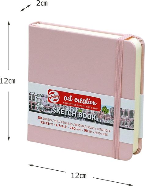 Royal Talens Sketchbook, Art Supplies Aesthetic, Thick Sketchbook, Pink Sketchbook, Home Decor Ideas Paper, Drawing Notebook, Paper Flower Wall Hanging, Studying Stationary, Small Sketchbook