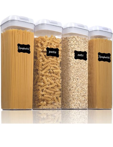 #pantryorganization #pantry #organize Large Food Storage Containers, Kitchen Pantry Organization, Cereal Containers, Airtight Storage, Plastic Canisters, Food Storage Container Set, Kitchen Containers, Jar Storage, Airtight Food Storage