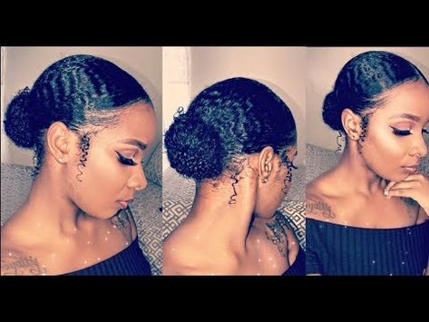 Middle Part Bun, Style Natural Hair, Natural Hair Ponytail, Natural Hair Bun Styles, American Hairstyles, 4c Natural, Pelo Afro, Hair Pomade, Healthy Natural Hair