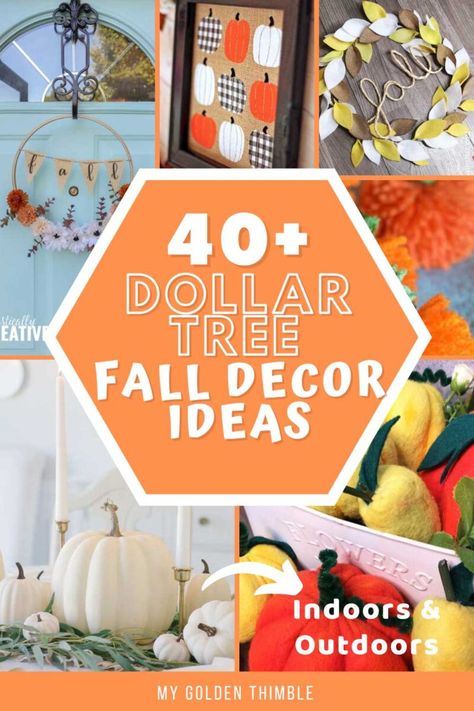 Dollar Store Hacks Fall Decor, Diy Fall Decor From Dollar Tree, Cheap And Easy Fall Decor, Fall Table Decor Dollar Tree, Dollar General Fall Decor 2023, Dollar Tree Pumpkin Ideas, Fall Porch Decor Dollar Tree, Fall Crafts From Dollar Tree, Fall Wreaths Dollar Tree