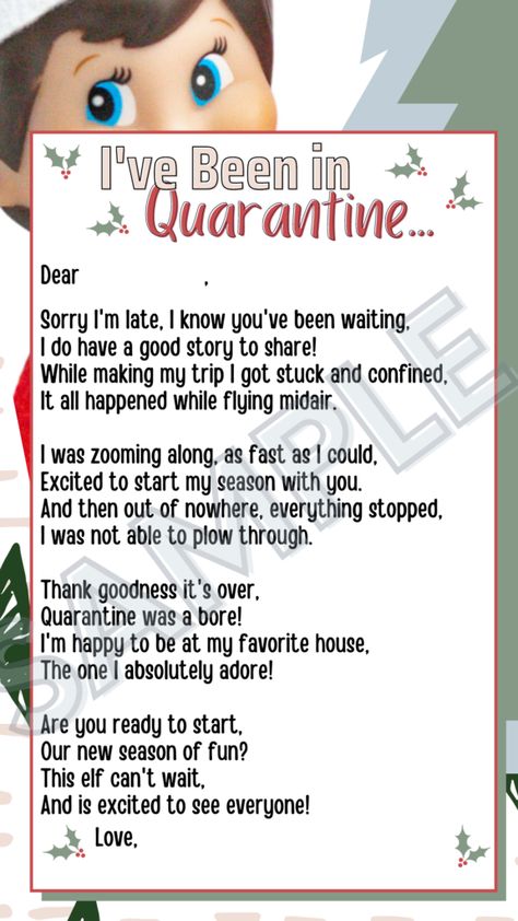 Elf Late Arrival Letter Quarantine Elf Delayed Arrival, Why Elf On The Shelf Was Late, Late Arrival Of Elf On The Shelf, Elf On The Shelf Sorry I'm Late Letter, Late Arrival Elf On The Shelf, Elf On The Shelf Ideas For Late Arrival, Elf Late Arrival Letter, Elf On Shelf Late Arrival Ideas, Elf On The Shelf Ideas Late Arrival