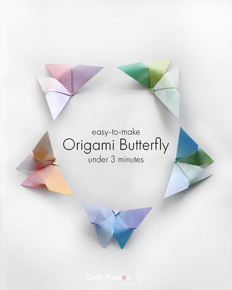 Origami Paper Printable, Simple Origami Butterfly, Cute Origami Animals, Beginner Origami, Origami Butterfly Instructions, Paper Crane Origami, Origami Kids, How To Do Origami, Witchcraft Stuff