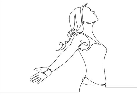 Continuous line art or one line drawing ... | Premium Vector #Freepik #vector #breath #meditation #body-line #woman-meditating Breath Meditation, Continuous Line Tattoo, Relaxing Pictures, Woman Stretching, Drawing Of A Woman, Continuous Line Art, One Line Drawing, Line Art Design, Continuous Line