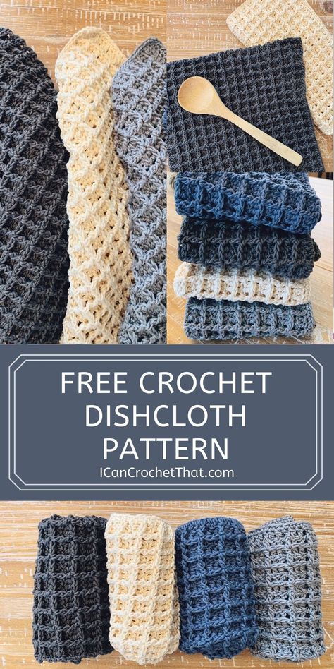 Waffle Stitch Crochet, Crochet Washcloth Pattern, Gilet Crochet, Crochet Mignon, Confection Au Crochet, Dishcloth Crochet Pattern, Crochet Dishcloth, Crochet Washcloth, Waffle Stitch