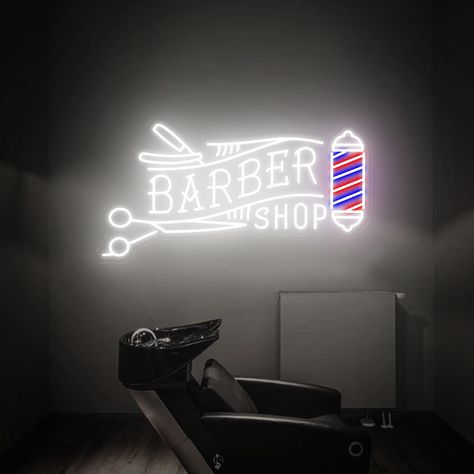 Barber Shop Neon Sign, Scissors Led Sign, Hair Salon Decor, Barber Shop Logo Sign, Custom Neon Sign for Business, Welcome Sign Neon Art Add light to your life with bright, vibrant neon colors! The neon sign will be an amazing wall decoration that is suitable for events and homes as well. Create a fun sign for your wedding, with your new family name or a welcome sign, create signs for any event, gallery opening, business parties, corporate events. Use it as a cool living room decor, as a door sig Barber Studio Ideas, Dorm Room Signs, Shop Neon Sign, Barber Shop Logo, Barber Logo, Gallery Opening, Fun Sign, Barber Shop Decor, Hair Salon Decor