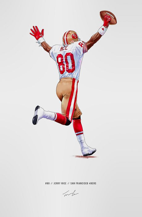 Nfl Artwork, American Football Art, Football Paintings, Nfl Legends, Sports Artwork, Basketball Artwork, Nfl Art, Nfl Football 49ers, Sports Drawings