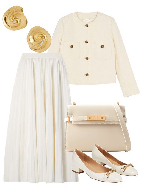 Luxury Look Outfit Woman, Elegant Summer Outfits Chic, Casual Outfits Skirt, Elegant White Outfit, White Casual Outfit, Looks For Summer, Chic Workwear, Chic Fits, Summer Workwear