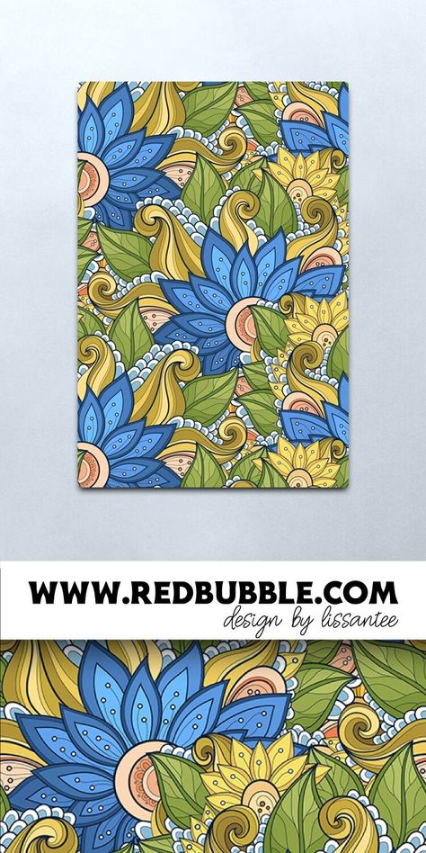 Shop Metal print with Ornate floral Print by Irina Krivoruchko © All Rights Reserved on demand Redbubble aesthetic wall decor modern durable lightweight aluminum gloss or satin finish gallery home office room workplace bedroom cozy design artwork art ideas flower ornament batik boho bohemian shabby chic doodle vintage textile fabric nature inspired feminine refined elegance fine graceful nice summer sapphire azure green Aesthetic Wall Decor, Home Office Room, Bedroom Cozy, Floral Textile, Boho Chic Design, Batik Art, Motif Batik, Cozy Design, Wall Decor Modern