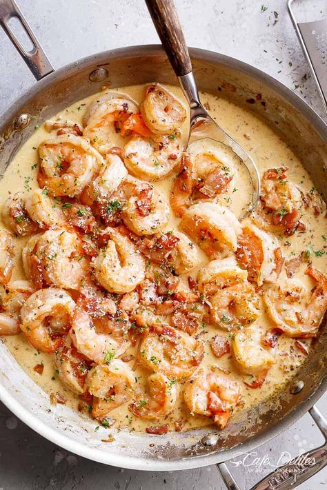 Parmesan Shrimp Recipes, Creamy Garlic Shrimp, Parmesan Shrimp, Shrimp Alfredo Recipe, Shrimp Parmesan, Parmesan Cream Sauce, Shrimp Alfredo, Juicy Shrimp, Shrimp Recipes For Dinner