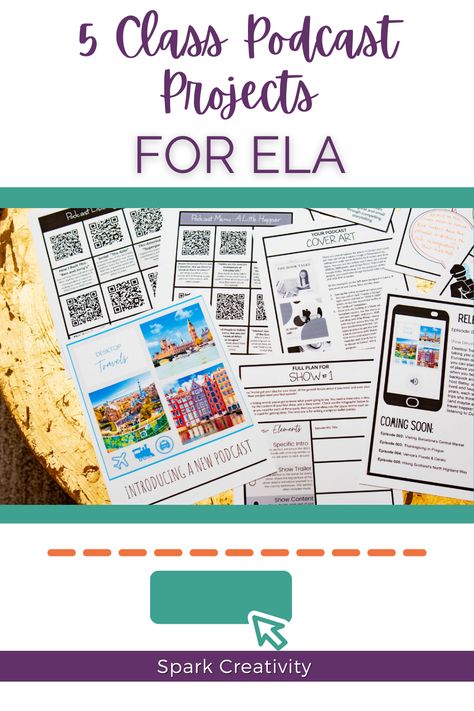 Are you looking for ways to target ELA skills in an engaging and relevant way? Try podcasting with your ELA students! Check out these 5 ideas for podcasting projects. They will get you thinking about the many ways to integrate podcasting into your ELA classroom. Check out this post and podcast for engaging ways to get your students podcasting while using their ELA skills in a new and relevant way. #creativeela #iteachela Design Thinking Process, Creative Lesson Plans, Teaching High School English, Secondary English, Ela Classroom, Ela Teacher, 5th Grade Reading, Creative Curriculum, English Teaching