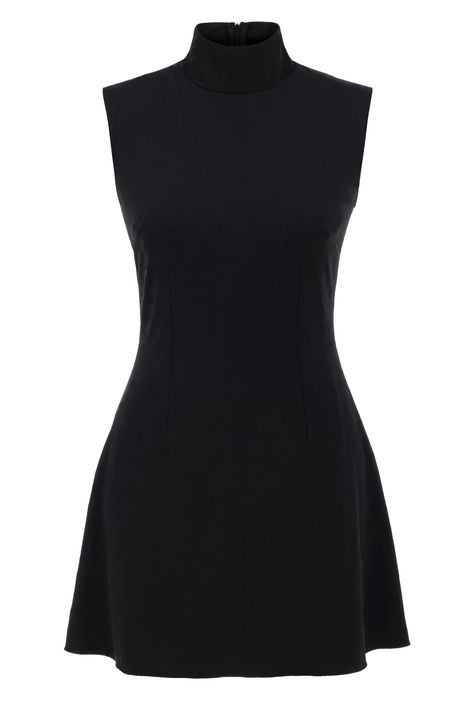 Jocelyn Dress is the perfect way to keep your look chic, sophisticated, and comfortable. This turtleneck, sleeveless mini dress is the perfect combination of style and comfort. There is a hidden zipper detail behind it. The gorgeous black turtleneck dress has a flattering silhouette. This versatile piece can be worn for chic or play—it's perfect for an office party or a night out on the town. Dry clean only. Black Turtleneck Dress, Look Office, Turtleneck Sleeveless, Turtleneck Dress, Looks Black, Office Party, Black Turtleneck, Looks Chic, Turtle Neck Dress