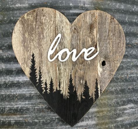 Heart Shaped Signs Wooden, Wooden Heart Valentine Craft, Heart Wood Crafts, Wood Valentine Projects, Dollar Tree Wood Heart Crafts, Valentines Wood Projects, Wood Valentine Crafts, Painted Hearts On Wood, Valentine Wood Crafts To Sell