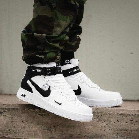 Nike By You Air Force 1 Ideas, Nike Air Force 1 Mid '07, Jordan Force, Nike Air Force 2, Nike Blazer Outfit, Jordan Air Force 1, Air Force Nike, Af1 Mid, Air Force High